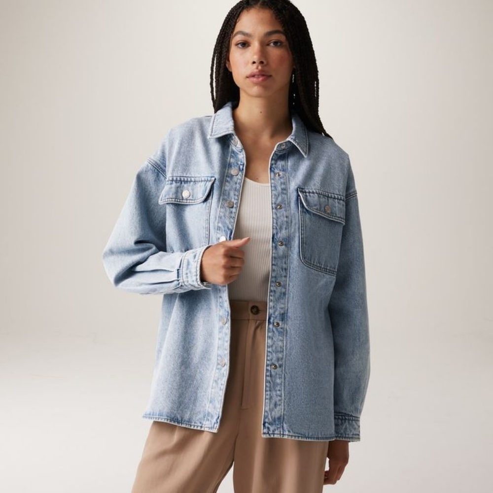 Italic Denim Shacket
